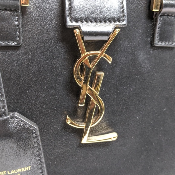 SOLD Saint Laurent Baby Black Cabas Satchel - Picture 2 of 6